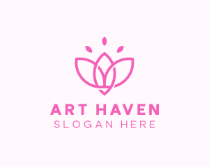 Pink Lotus Flower logo design