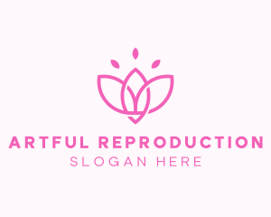 Pink Lotus Flower logo design