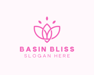 Pink Lotus Flower logo design