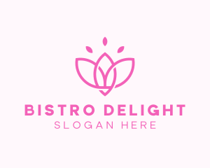 Pink Lotus Flower logo design