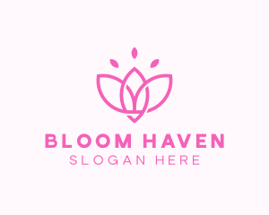 Pink Lotus Flower logo design