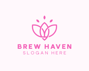 Pink Lotus Flower logo design