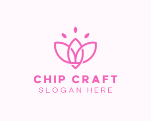 Pink Lotus Flower logo design