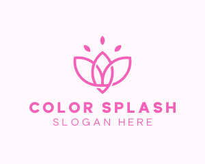 Pink Lotus Flower logo design