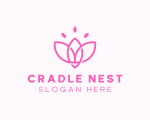 Pink Lotus Flower logo design