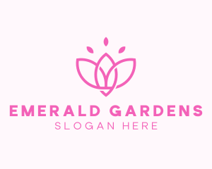 Pink Lotus Flower logo design