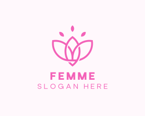 Pink Lotus Flower logo design