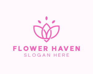 Pink Lotus Flower logo design