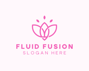 Pink Lotus Flower logo design