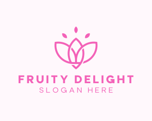 Pink Lotus Flower logo design