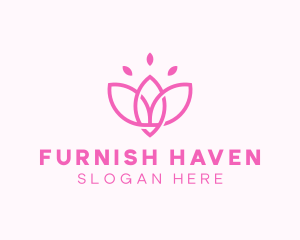 Pink Lotus Flower logo design