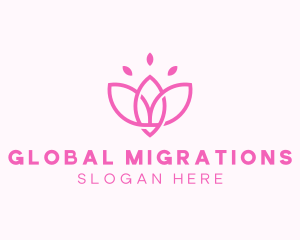 Pink Lotus Flower logo design