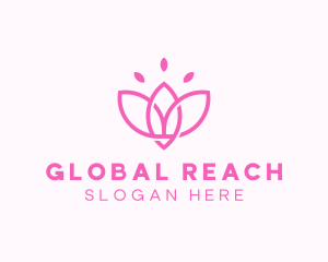 Pink Lotus Flower logo design