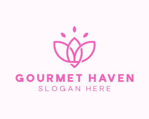 Pink Lotus Flower logo design