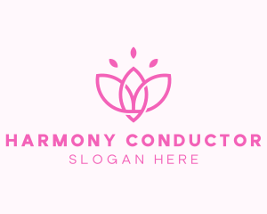 Pink Lotus Flower logo design