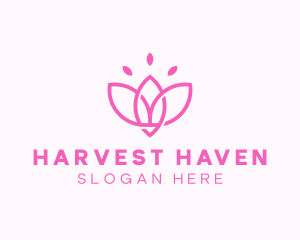 Pink Lotus Flower logo design