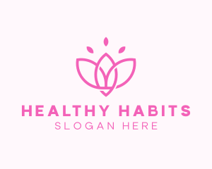 Pink Lotus Flower logo design