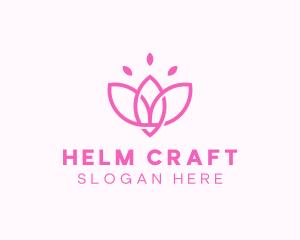 Pink Lotus Flower logo design