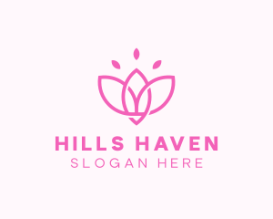 Pink Lotus Flower logo design