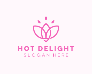 Pink Lotus Flower logo design