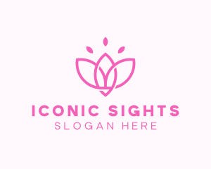 Pink Lotus Flower logo design