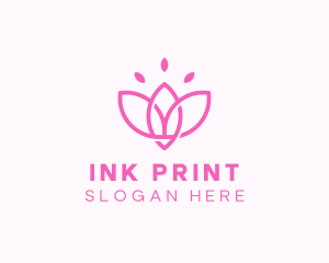 Pink Lotus Flower logo design