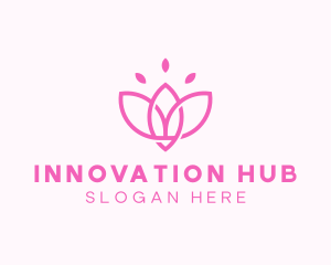 Pink Lotus Flower logo design