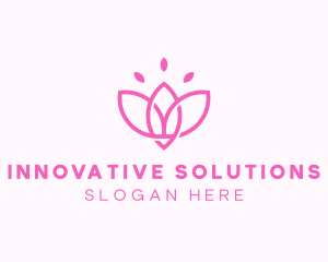 Pink Lotus Flower logo design