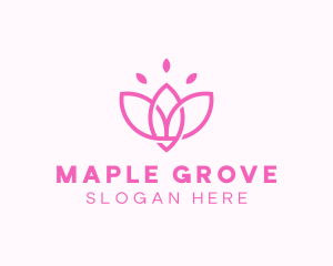 Pink Lotus Flower logo design