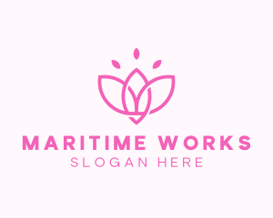 Pink Lotus Flower logo design