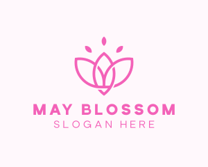 Pink Lotus Flower logo design