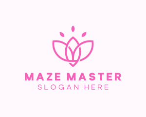 Pink Lotus Flower logo design