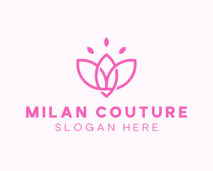 Pink Lotus Flower logo design