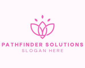 Pink Lotus Flower logo design