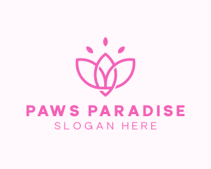 Pink Lotus Flower logo design