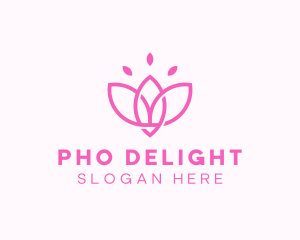 Pink Lotus Flower logo design