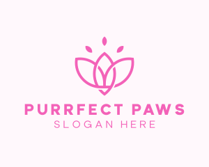 Pink Lotus Flower logo design