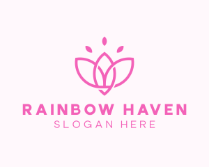 Pink Lotus Flower logo design