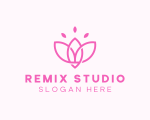 Pink Lotus Flower logo design