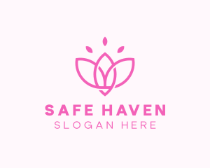 Pink Lotus Flower logo design