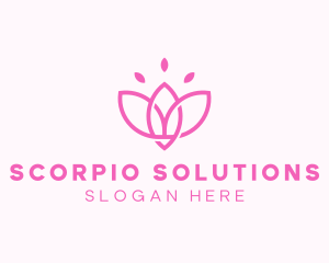 Pink Lotus Flower logo design