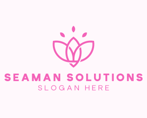 Pink Lotus Flower logo design