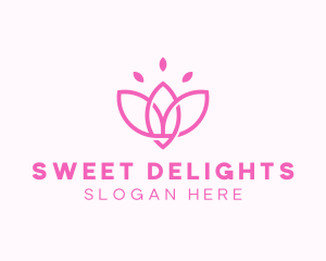 Pink Lotus Flower logo design