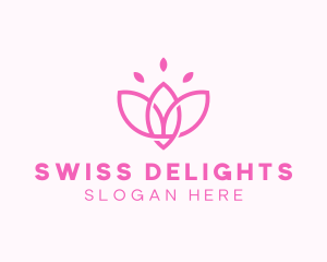 Pink Lotus Flower logo design