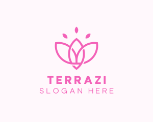 Pink Lotus Flower logo design