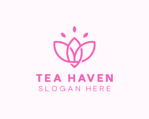 Pink Lotus Flower logo design