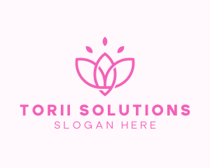 Pink Lotus Flower logo design