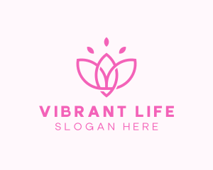 Pink Lotus Flower logo design