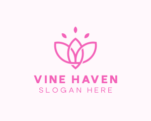 Pink Lotus Flower logo design