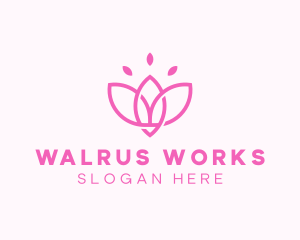 Pink Lotus Flower logo design